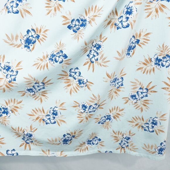 Lands End Cap Sleeve Twist Front Flare Dress Womens Medium Floral Aqua Blue - Picture 9 of 16